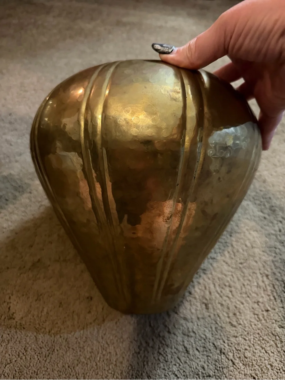 Brass Accent Vase - Gold Decorative Home Accent. Set of 2
